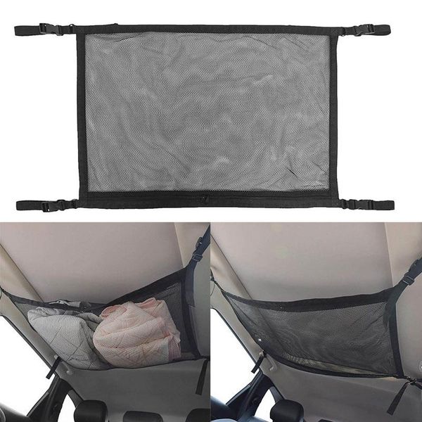 

car organizer ceiling mesh bag vehicle roof storage net universal interior cargo adjustable sundries