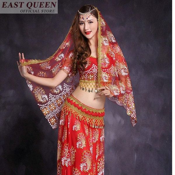 

stage wear dance costume tribal belly costumes latin dress women hip scarf dres ff086 a, Black;red