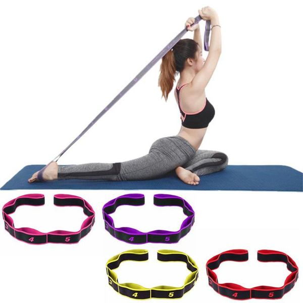 

yoga pull strap belt polyester latex elastic latin dance stretching band loop yoga pilates gym fitness exercise resistance bands