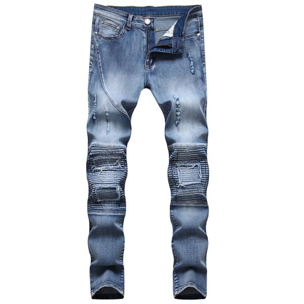 

2021 new mens jeans skinny blue jeans pants for man slimfit ripped denim pants 38 42