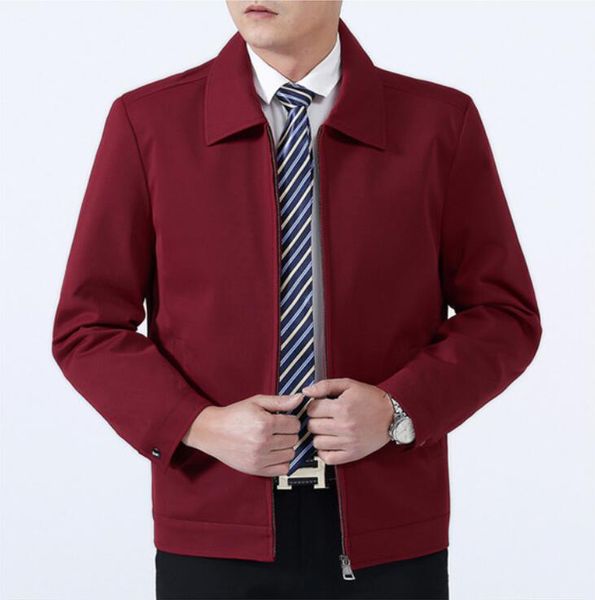 

021 new fashion mens jacket spring autumn male blue slim windbreakers stand collar father jackets, Black;brown