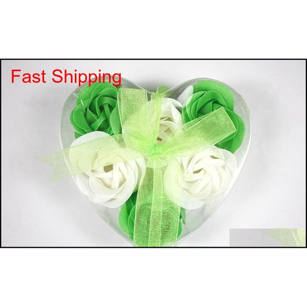 

mix colors heart-shaped rose soap flower for romantic bath soap and gift (6pcs=one box) hand made 10 qylucc bdefashion, Silver