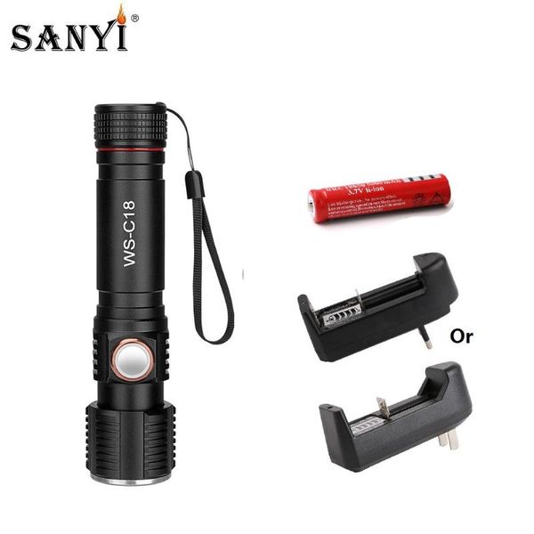 

3 modes xml t6 led tactical handheld 18650 torch portable lantern water resistant for emergency outdoor activity