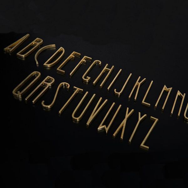 

novelty items solid brass english alphabet home decoration copper letter for house diy shop name wall decorative door plates room letters