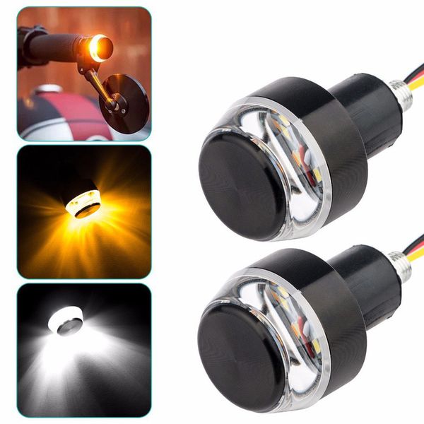 2X12V Universal Motorrad Blinker Blinkende Licht Anzeige Zwei-farbe Blinker Motorrad LED Lenker Blinker