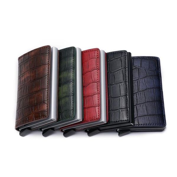 

fashion carbon fiber credit card holder rfid non-scan metal wallet purse male business card holder carteira masculina b jllebx