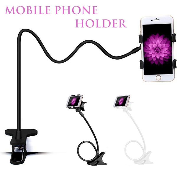 

hooks & rails 1pc universal lazy mobile phone holder adjustable extendable stand desk cell rack table clip bracket for bedroom