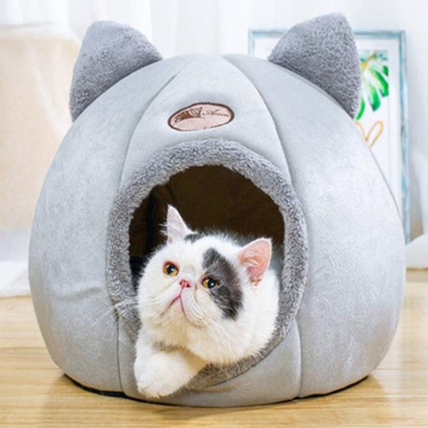 

cat beds & furniture cute cozy cave indoor deep sleep comfort in winter bed little mat basket for cat's house products pets tent