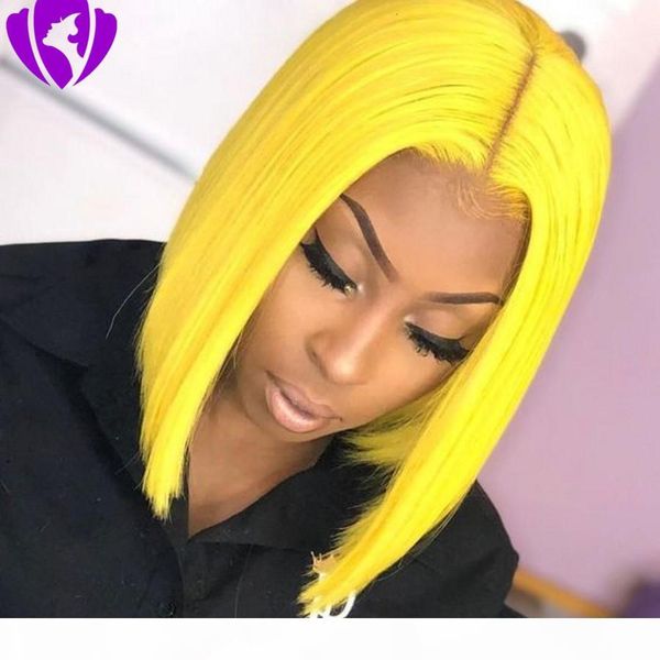 

150density brazilian hair full lace front wig short bob wigs for women yellow black brown pink red blonde synthetic wigs heat resistant