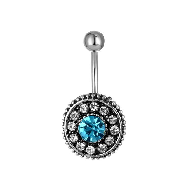 

d0731 belly navel stud 14ga 10mm length, Silver