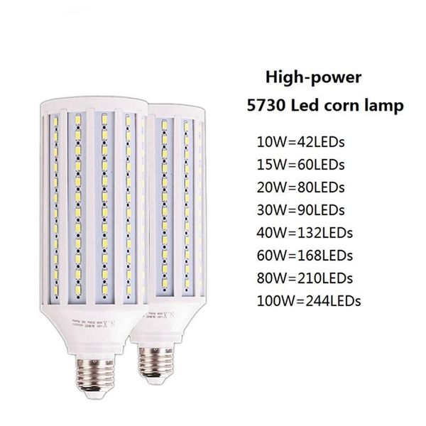 

led corn bulb e27 smd 5730 led lamp 10w 12w 15w 25w 30w 40w 50w 100w warm/white 360 degree light&lighting indoor
