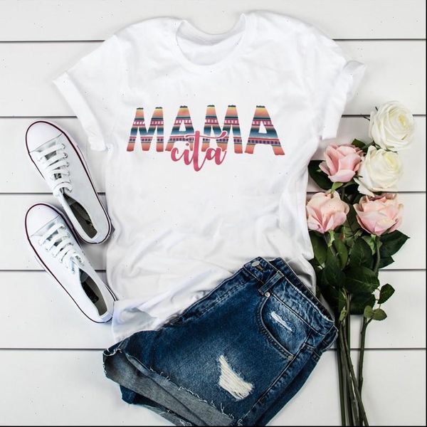 

women t shirt mama letter print vintage tshirt fashion t shirt harajuku summer short sleeves femme tees shirts, White