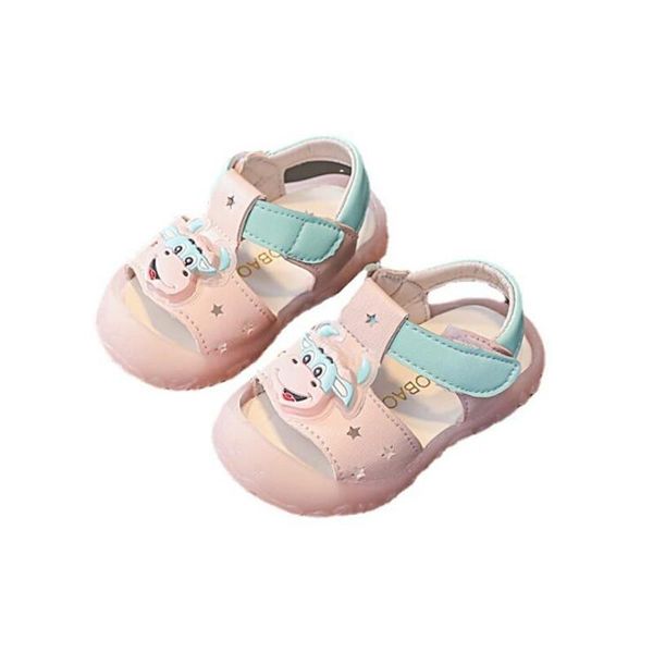 

sandals boys' and girls' 2021 summer baby soft soled antiskid toddler shoes children's cartoon baotou, Black;red