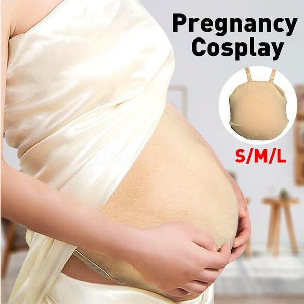 

women's shapers party cosplay home soft fake belly pregnant bag cloth cross dressing comfortable actor prop baby tummy makeup halloween, Black;white
