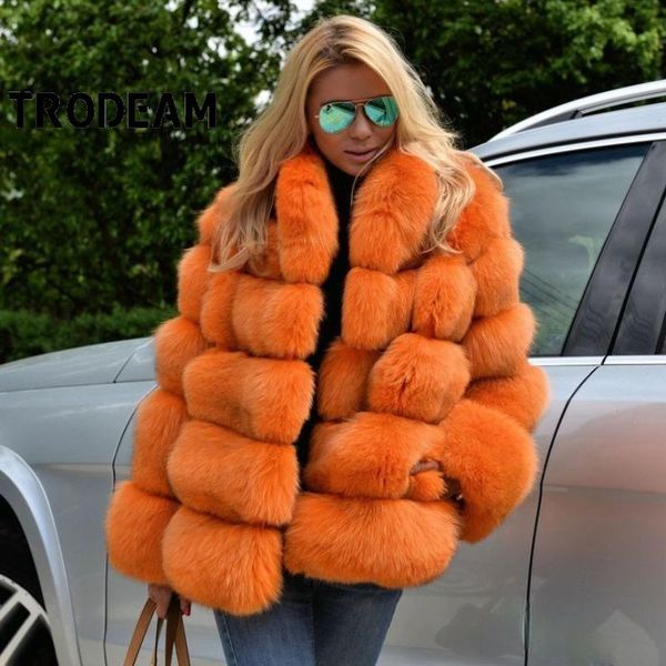 

women's fur & faux trodeam winter thick loose temperament commuting solid color fashion coat furry soft and overcoat, Black