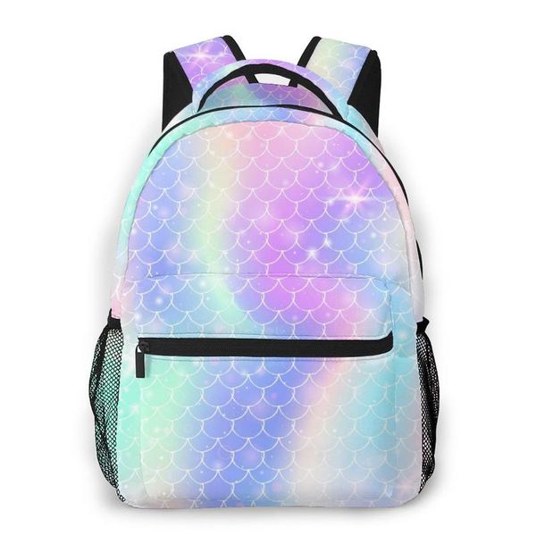 

backpack mountaineering princess rainbow scales shoulder bags backpacks