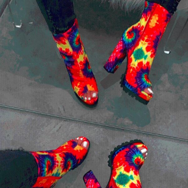 

boots karin wholesale brand design colorful printed snake leopard red black high heels summer woman shoes women