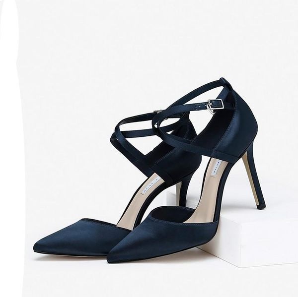

dress shoes style hollow word pointed thin-heeled high-heeled female, Black