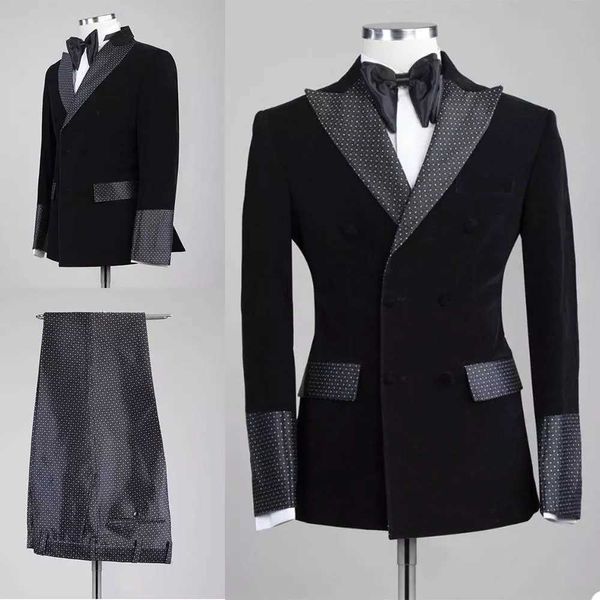 Костюм Homme Maeriage 2021 Индивидуальный черный 2-х частей набор костюм мужчины двубортные Vestidos Formates Joom Свадебный костюм для мужчин х0909
