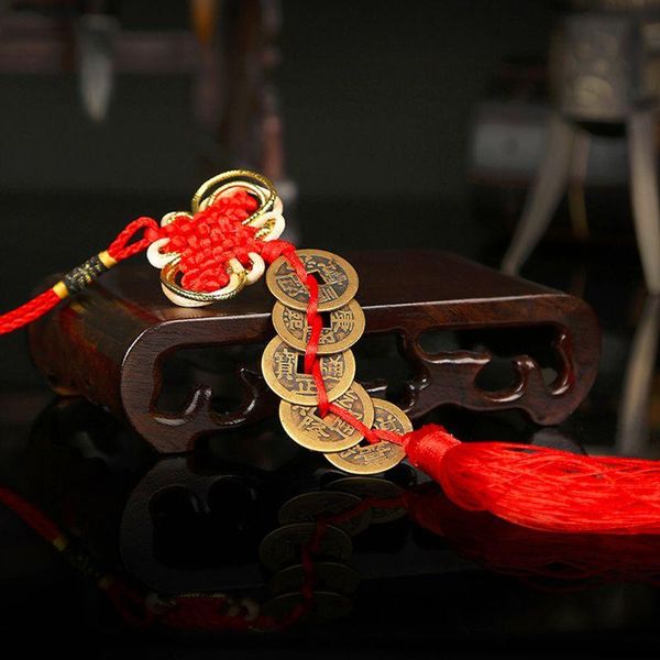 

decorative objects & figurines chinese knot feng shui lucky wealth 3/6/8/9/10 coins for home car hanging tassel