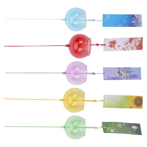 

decorative objects & figurines 5pcs japanese chic wind chime glass bell home craft