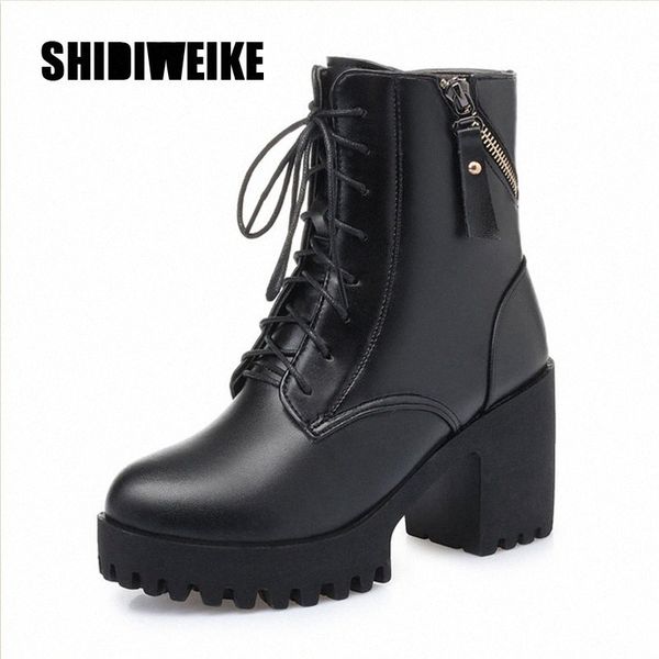 

women ankle boots 2019 new genuine leather women boots natural wool warm winter naked fashion shoes j977 j7xk#, Black
