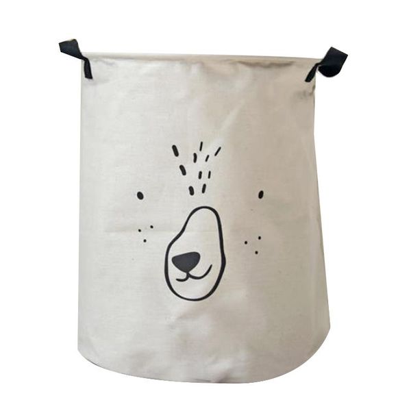 

15.7-in collapsible laundry hamper,round cotton linen basket,storage bin for nursery hamper and kids room bags