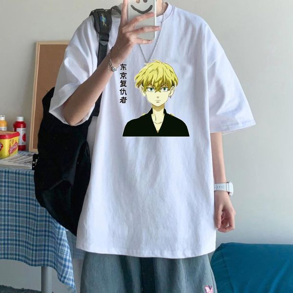 

men's t-shirts 2021 anime tokyo revengers chifuyu short sleeves t-shirt, White;black