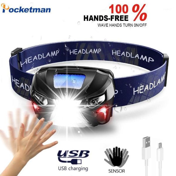 

headlamps 3000lm high bright led headlamp body motion sensor head usb rechargeable headlight camping torch light lamp1
