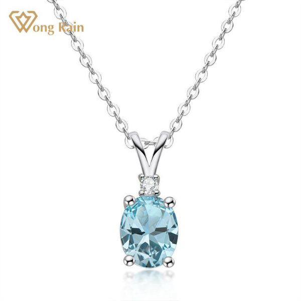 

chains wong rain 925 sterling silver natural oval cut blue z amethyst citrine gemstone wedding party pendant necklace fine jewelry