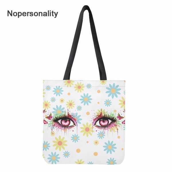 

evening bags nopersonality lady canvas handbag opened eyes design foldable shopper bag eco friendly casual grocery tote reusable shoulder