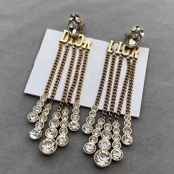 

love orange rhinestone gradient leaf tassel earrings 925 sier needle female jewelry high quality, Golden