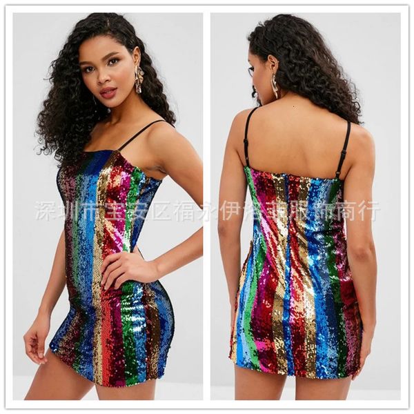 

, super fashion trend rainbow suspender sequin s digned by women, Black;gray