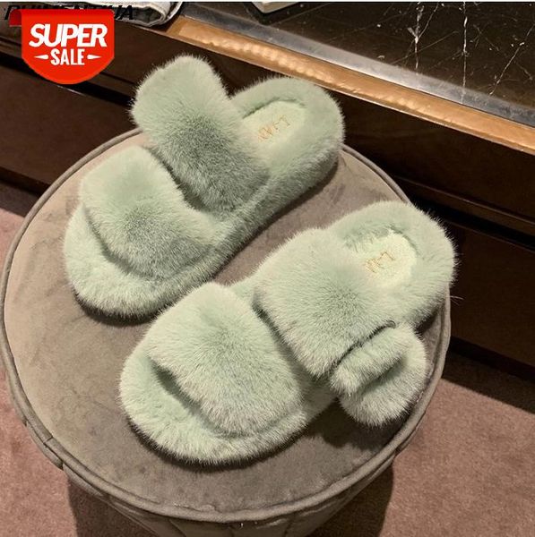 

puimentiua women fur slides fluffy slippers with strap house slippers winter shoes flat indoor shoes fur #9y3k, Black
