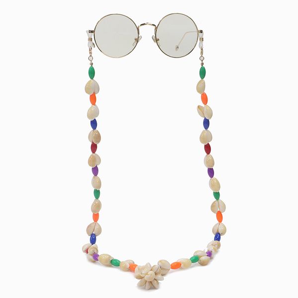 

summer beach simple hand-woven shell conch eyeglasses chain fashion colorful beads non-slip glasses cord strap accessories