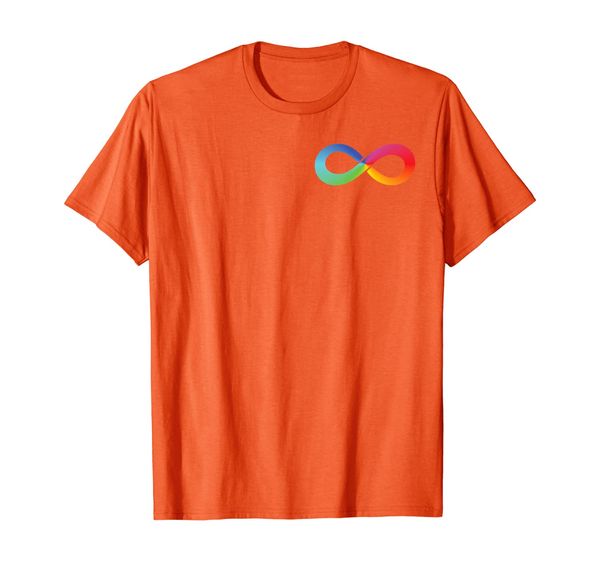 

rainbow infinity symbol autism awareness neurodiversity t-shirt, White;black