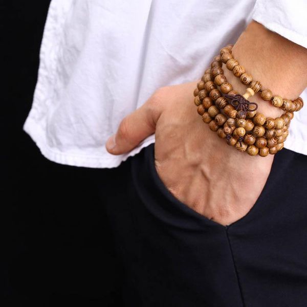 

charm bracelets ly 108pcs beads wenge prayer bracelet tibetan buddhist mala buddha rosary wooden bangle jewelry, Golden;silver