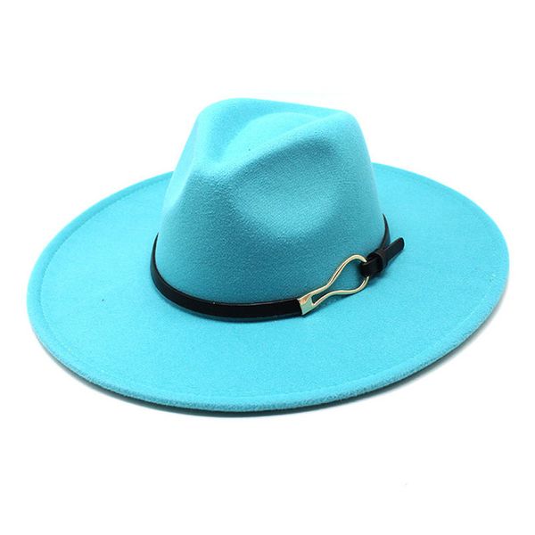 

fedora hats big brim 9.5cm women men fashionable solid winter red felt jazz caps panamas wedding church hat chapeu feminino, Blue;gray