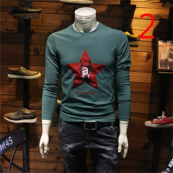 

autumn 2021 new european and american simple high collar loose long-sleeved t-shirt men's street card x5wk, White;black