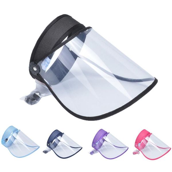 

wide brim hats outdoor anti-droplet clear mask hat transparent protective cap children sunscreen empty hair ring adjustable caps, Blue;gray