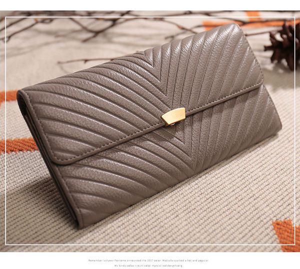 

2021 new japanese and korean fashion lady large capacity leather zipper double discount long purse for women
