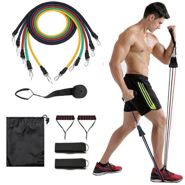 

resistance bands pull rope sport set exercise fitness rubber tubes band stretch training home gyms workout elastic
