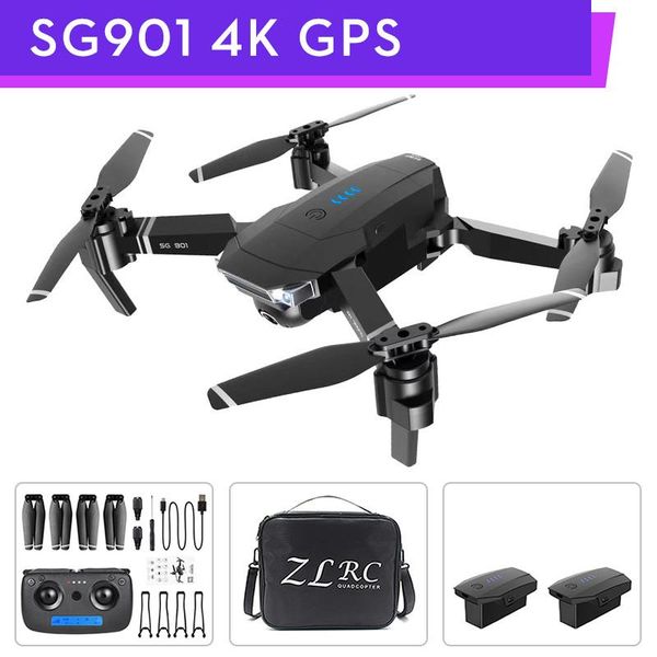 

drones sg901 4k 1080p rc quadcapter wifi gps drone with camera smart follow gesture video foldable daul helicopter dron