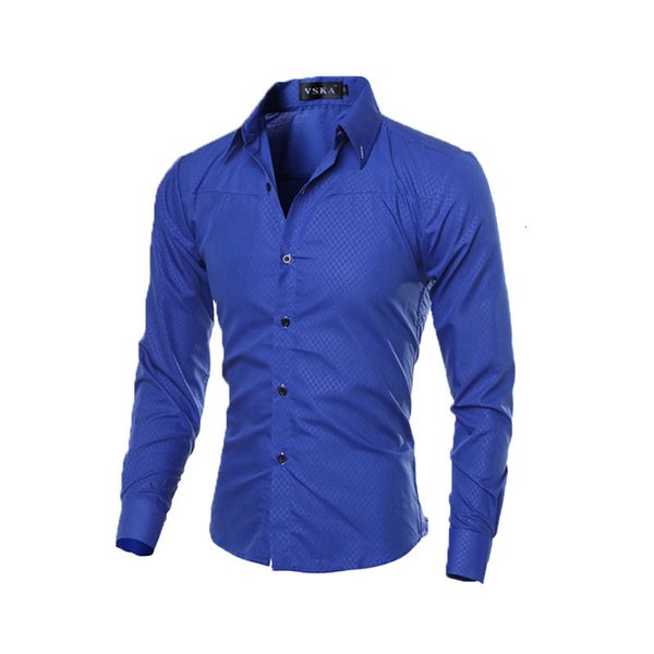 

fashion men luxury casual slim fit shirts long mouw button d08e, White;black