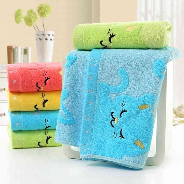 

non-twisted bamboo fiber music cat baby wash towels spa facial bath towel