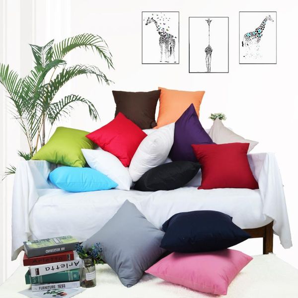 

pillow case full cotton pillowcase soft twill cover for bed sofa nordic plain 40x40cm hidden zip home decor comfy bedding
