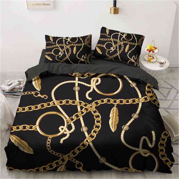 3D-Bettwäsche-Sets, geometrischer Barock-Bettbezug, Bettbezug-Set, Tröster, Bettwäsche, Kissenbezug, King-Size-Bett, 265 x 230 cm, Home Texitle 210615