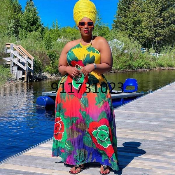 

ethnic clothing polyester dresses for women 2021 summer african spaghetti strap party dress tunic night club sleeveless long maxi, Red