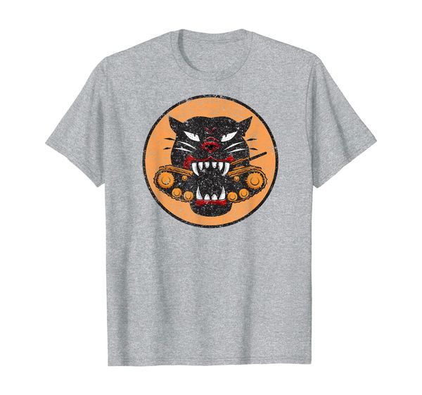 

ww2 tank destroyer division panther patch distressed tee, White;black