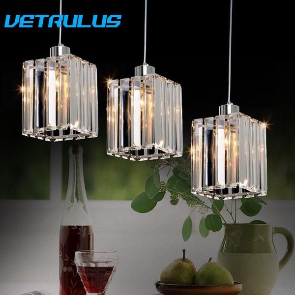 Lampade a sospensione K9 Crystal Led per sala da pranzo Decorazioni per interni Plafoniere moderne per lampadari viventi all'interno di apparecchi sospesi